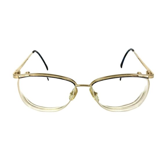 Elizabeth Arden Womens Aviator Eyeglasses Frames Gold & Blue Wire 56-15-140 - Picture 4 of 10